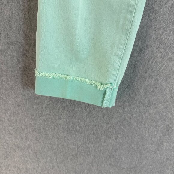Kut From The Kloth Amy Crop Straight Leg Mint Seafoam Pants Rolled Cuff Size 10 - Picture 4 of 16